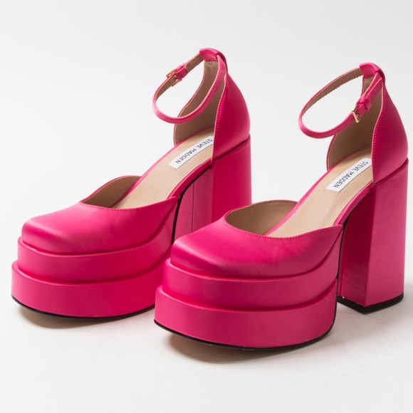 Steve Madden Charlize Platform in Pink Satin Platform Heels - Picture 1 of 6